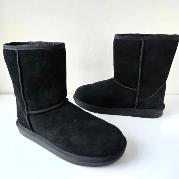 UGG by Koolaburra Koola Short Bootie Suede Leather Black Boots Womens US 5 EU 37