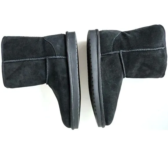 UGG by Koolaburra Koola Short Bootie Suede Leather Black Boots Womens US 5 EU 37