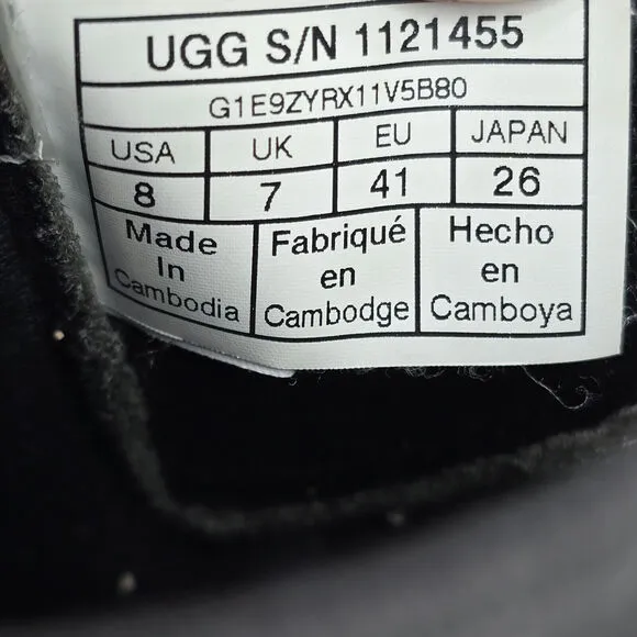 Ugg Chelsea Boots Men's 8 Black Leather Emmett Pull On Waterproof Ankle Comfort