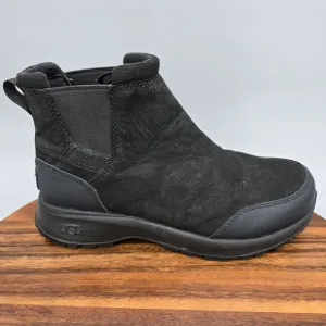 Ugg Chelsea Boots Men's 8 Black Leather Emmett Pull On Waterproof Ankle Comfort