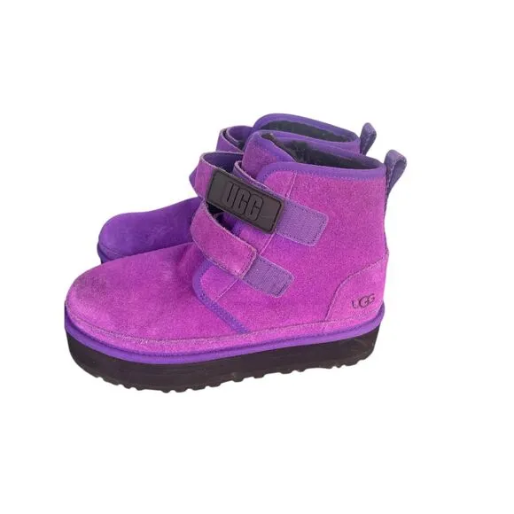 UGG Girls Neumel Platform Suede Ankle Boots Size 6