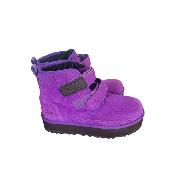 UGG Girls Neumel Platform Suede Ankle Boots Size 6