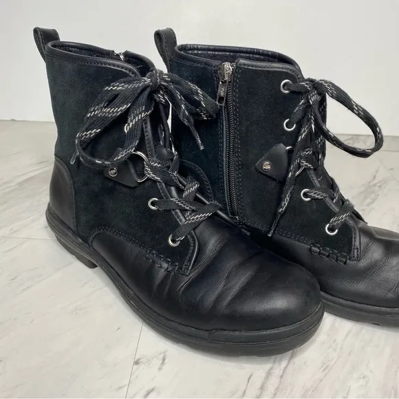 UGG Hapsburg Lace Up Black Boot 9 1/2