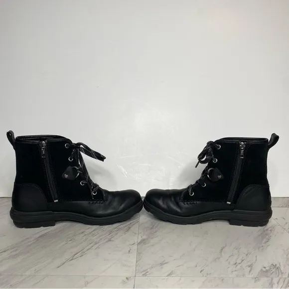 UGG Hapsburg Lace Up Black Boot 9 1/2