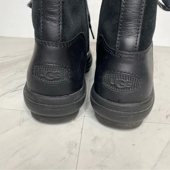 UGG Hapsburg Lace Up Black Boot 9 1/2