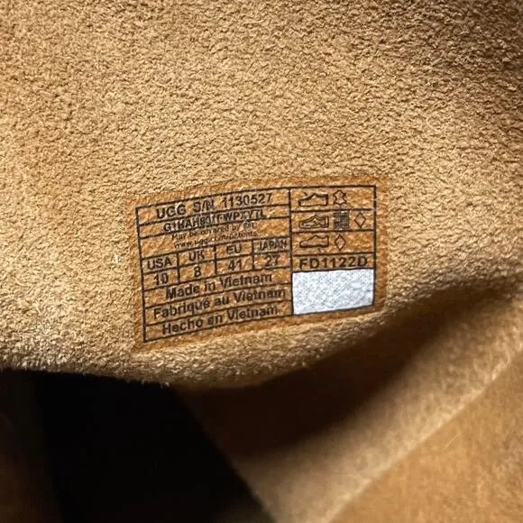 UGG Josefene Short Suede Pull-On Boots in Chestnut Brown Size 10