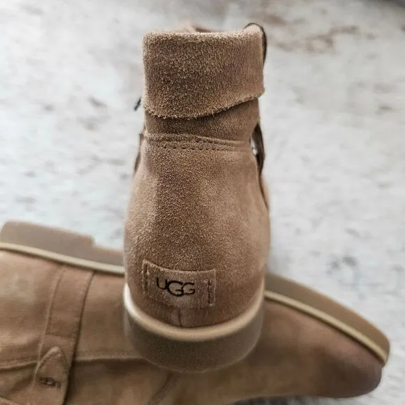 UGG Josefene Cuff Women's Suede Ankle Zip Boots in Chestnut Size 11 NEW