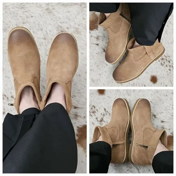 UGG Josefene Cuff Women's Suede Ankle Zip Boots in Chestnut Size 11 NEW