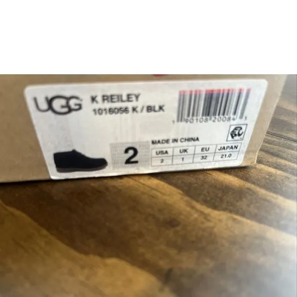 UGG K Reiley Classic Black Suede Boots US 2 Boys