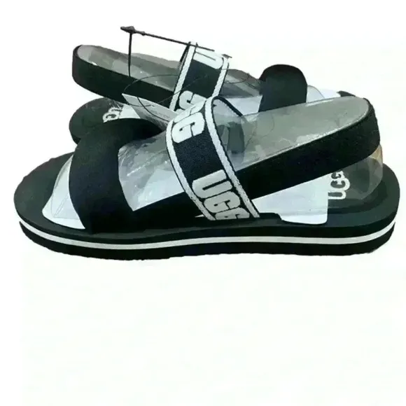 Ugg k sling Zumba black sandals girls youth Sz 3. New in box