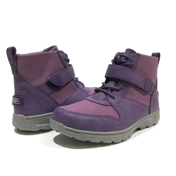 UGG KAYLEN WATERPROOF BOOTS -PURPLE SUEDE -YOUTH US 5 -NEW