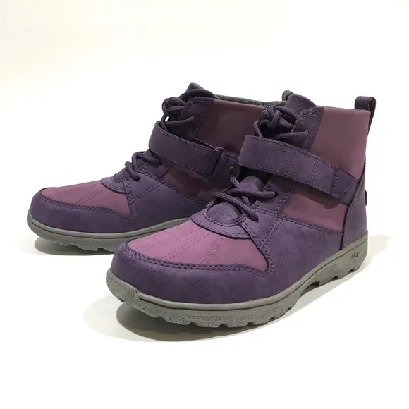 UGG KAYLEN WATERPROOF BOOTS -PURPLE SUEDE -YOUTH US 5 -NEW