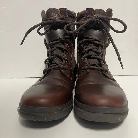 UGG Kesey Brown Leather Waterproof Boots Women’s 8