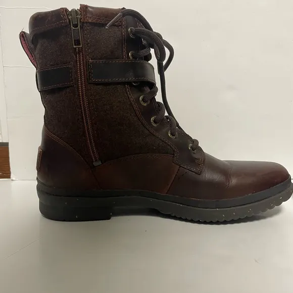 UGG Kesey Brown Leather Waterproof Boots Women’s 8