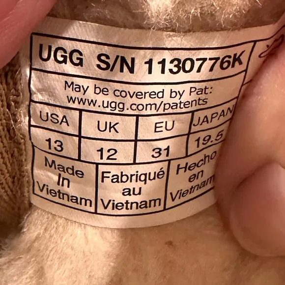 UGG KIDS 13 Brown Suede Boots with Faux Fur Lining