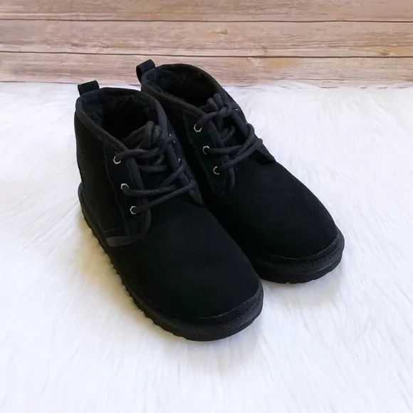 UGG Kids’ Neumel II Black Suede Chukka Boots