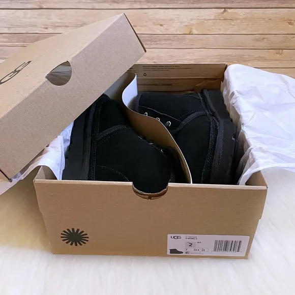 UGG Kids’ Neumel II Black Suede Chukka Boots