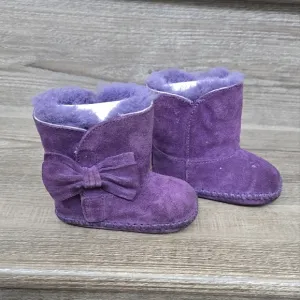 Ugg kids purple suede boots with side bows size 2/3 toddler new in box