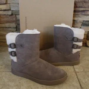 UGG‎ KOOLABURRA GIRL'S SUEDE BUCKLE BOOTS GRAY