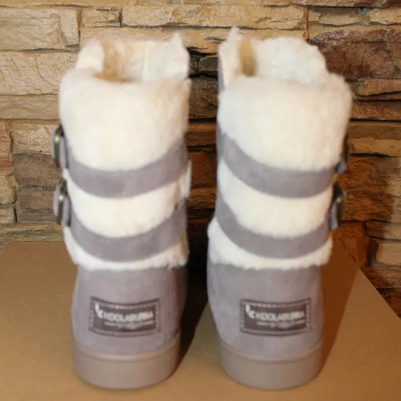 UGG‎ KOOLABURRA GIRL'S SUEDE BUCKLE BOOTS GRAY