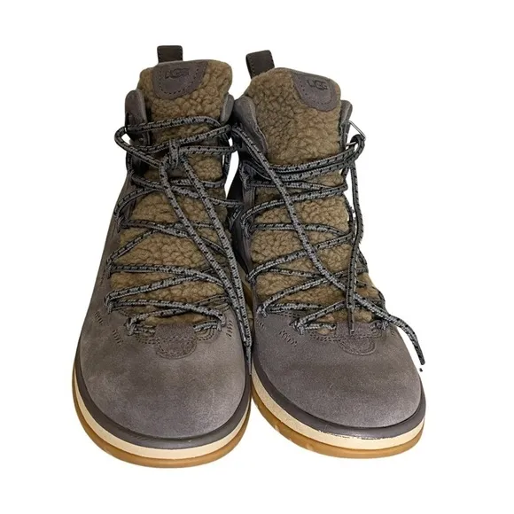 UGG Lakesider Heritage Mid Sneaker Ankle Boots Thunder Cloud Suede Size 10