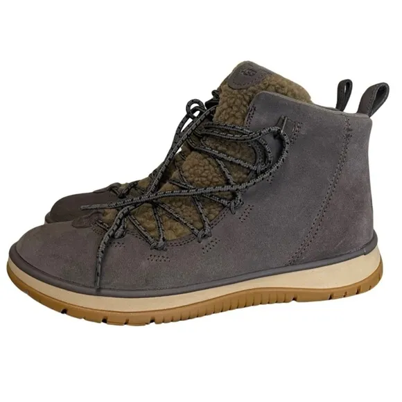UGG Lakesider Heritage Mid Sneaker Ankle Boots Thunder Cloud Suede Size 10