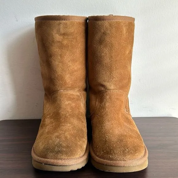 UGG Lil Sunshine II Back Zipper Tall Suede Boots Chestnut Tan Sz 4