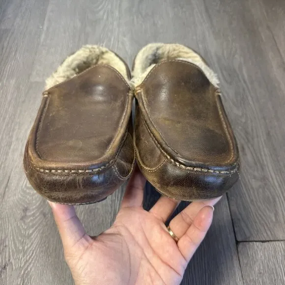 UGG Men's  Shoes ASCOT LEATHER Casual Comfort Slipper SZ 10 US