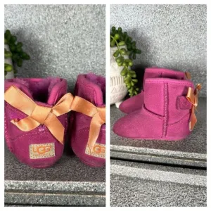 UGG Ozlana Pink Suede Leather Baby Boots Size 1