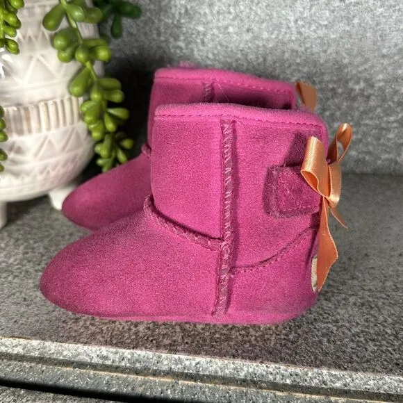 UGG Ozlana Pink Suede Leather Baby Boots Size 1