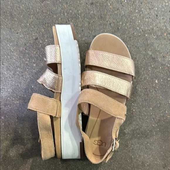 UGG platform Gold Sandals