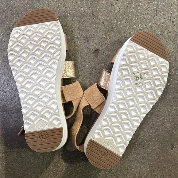 UGG platform Gold Sandals