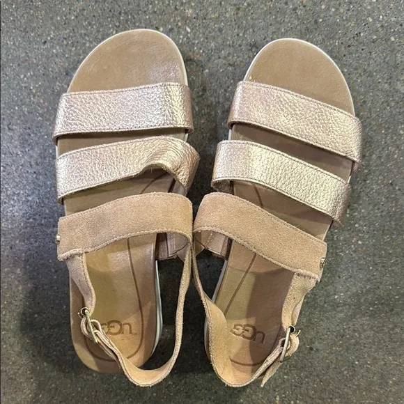 UGG platform Gold Sandals