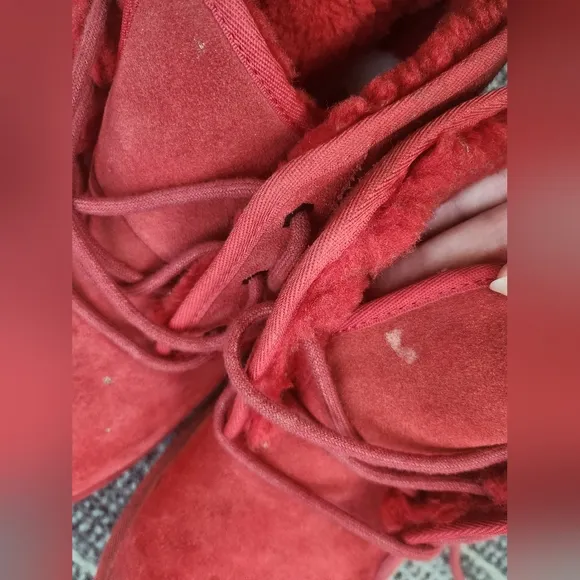 UGG Red Suede Neumel Lace Boots