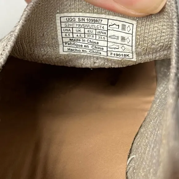 UGG Sammy Knit Trainer Gray Slip On Flat Casual Shoes
