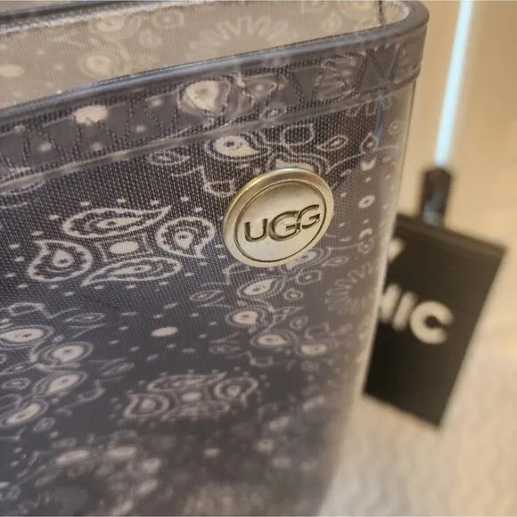 UGG SHAYE TALL BANDANA PAISLEY BLUE RAIN BOOTS SIZE 7