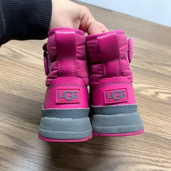 UGG Snow Boots Taney Pink Waterproof Faux Fur Insole Fuchsia Toddler Size 8