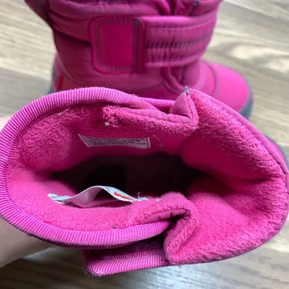 UGG Snow Boots Taney Pink Waterproof Faux Fur Insole Fuchsia Toddler Size 8