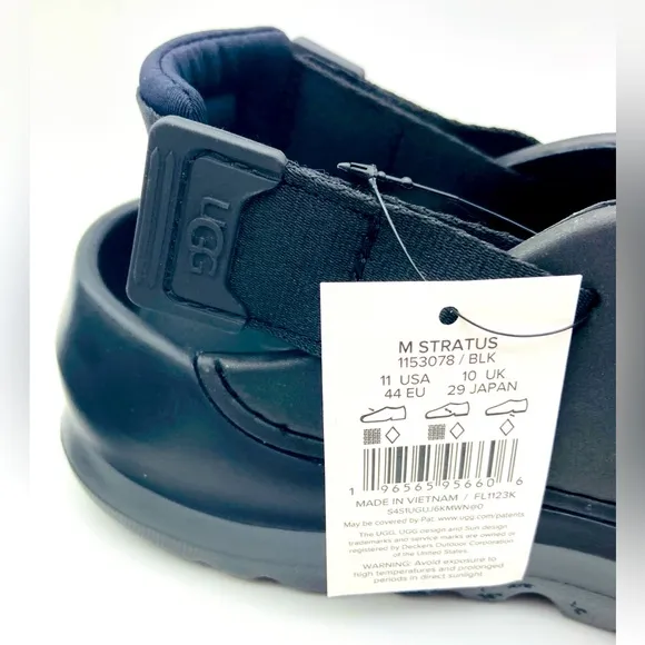 UGG Stratus All Gender Black Sandals 11/290mm