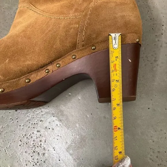 UGG Suede Amoret Clog Heel Boots