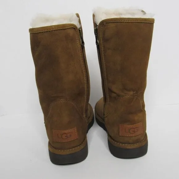 UGG ABREE MINI ZIP BOOTS CHESTNUT