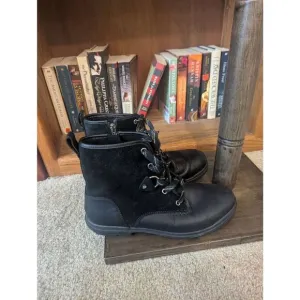 Ugg Womens Size 10 Hapsburg Hiker Black Waterproof Leather Suede Duck Rain Boots