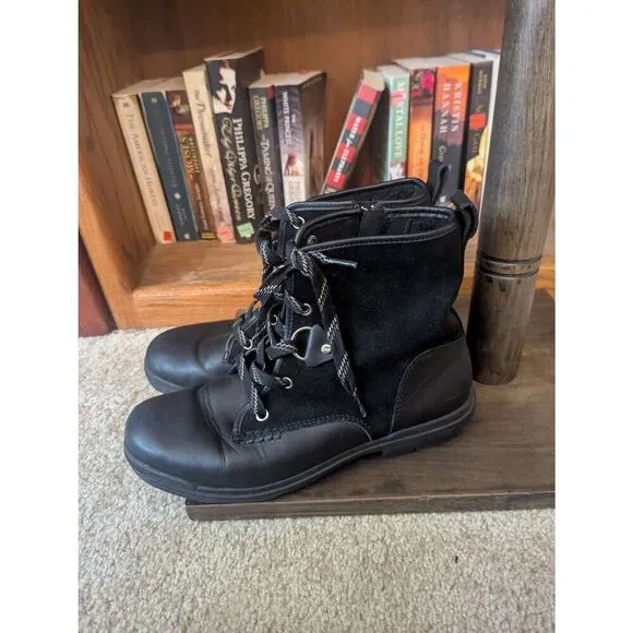 Ugg Womens Size 10 Hapsburg Hiker Black Waterproof Leather Suede Duck Rain Boots