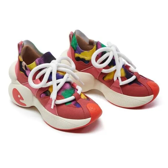 UIN Women's Walking Shoes Casual Travel Fashion Sneakers(COLORFUL RHYME)