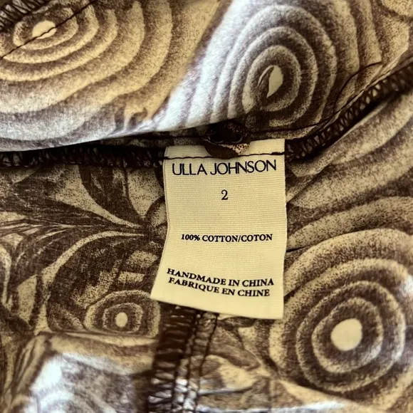 Ulla Johnson Elsie Brown Floral Ruffle Midi Dress Size 2 NWOT