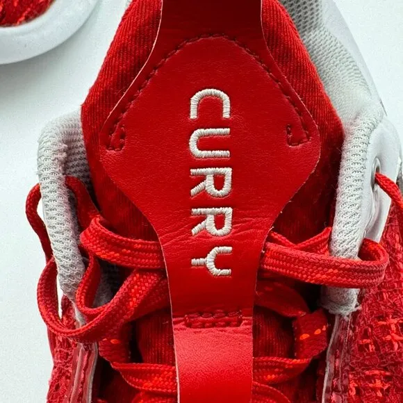 Under Armour Curry Flow 9 Basketball Shoes White/Red Mesh Mens 11 Womens 12.5