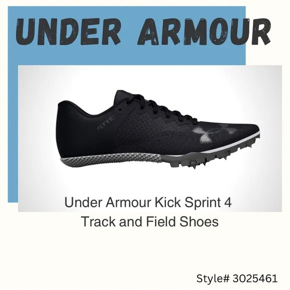 UNDER ARMOUR Kick Sprint 4 Track and Field Spikes, Track Running Shoes