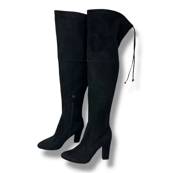 UNISA Black Faux Suede Over the Knee Heeled Boots Size 9M
