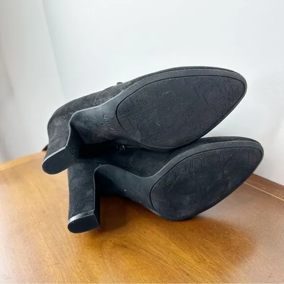 UNISA Black Faux Suede Over the Knee Heeled Boots Size 9M