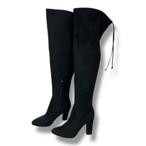 UNISA Black Faux Suede Over the Knee Heeled Boots Size 9M